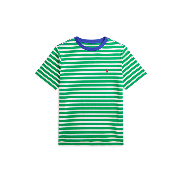 Stem/paper White Striped Cotton Jersey Ringer T-Shirt Boys 6-14 Years 1