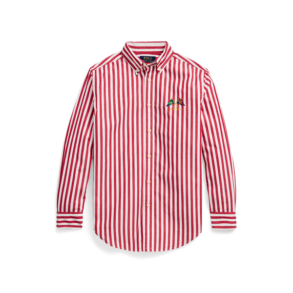 Embroidered Striped Cotton Shirt