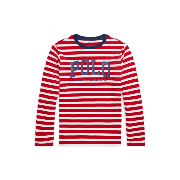 Red and white striped ralph lauren t shirt clearance
