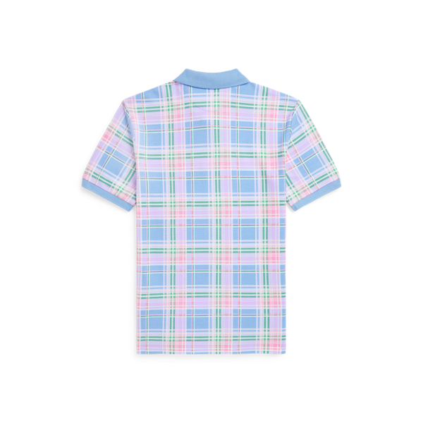 [폴로] Plaid-Print Cotton Mesh Polo Shirt