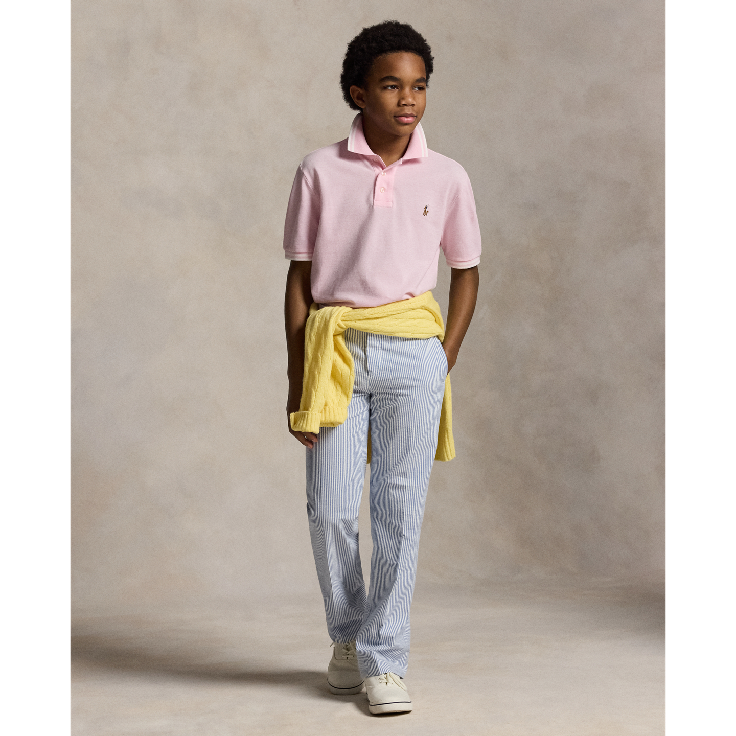 Детское поло Ralph Lauren Oxford Mesh Polo Shirt, цвет: Розовый — фото 2