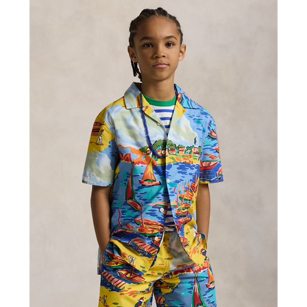 Chemise safari à motif Riviera en coton