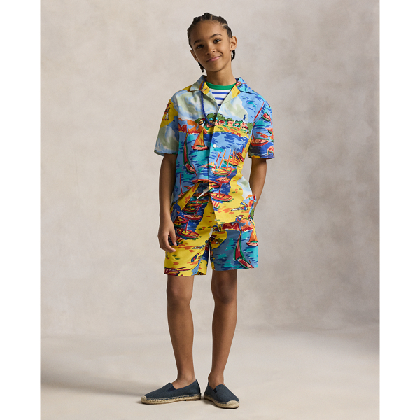 Seaside Village Haven Riviera-Print Cotton Camp Shirt Boys 8-20 4