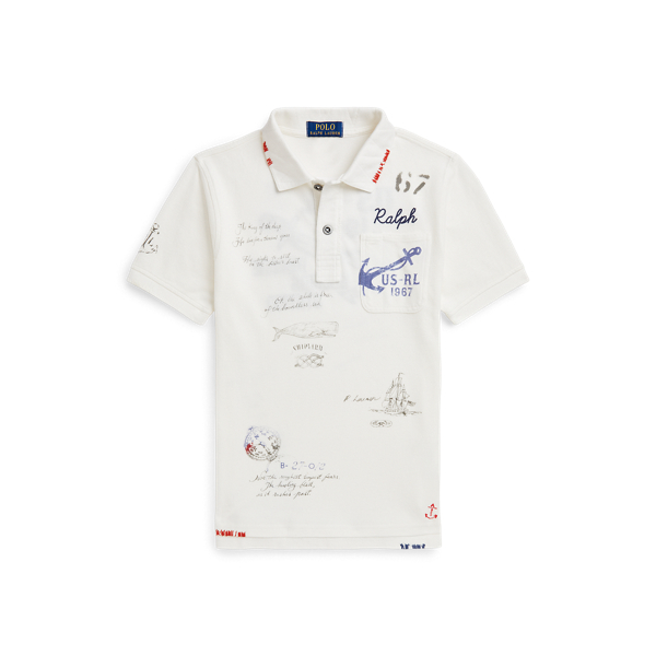Nautical Cotton Mesh Polo Shirt Boys 6-14 Years 1