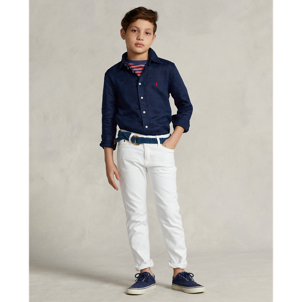 Newport Navy Linen Shirt Boys 6-14 Years 4