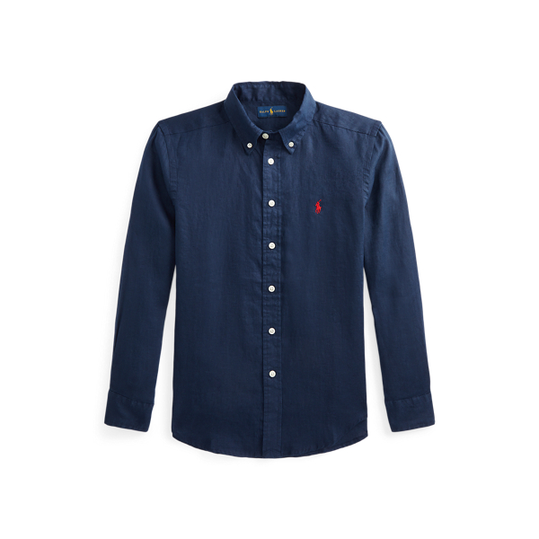 Newport Navy Linen Shirt Boys 6-14 Years 2