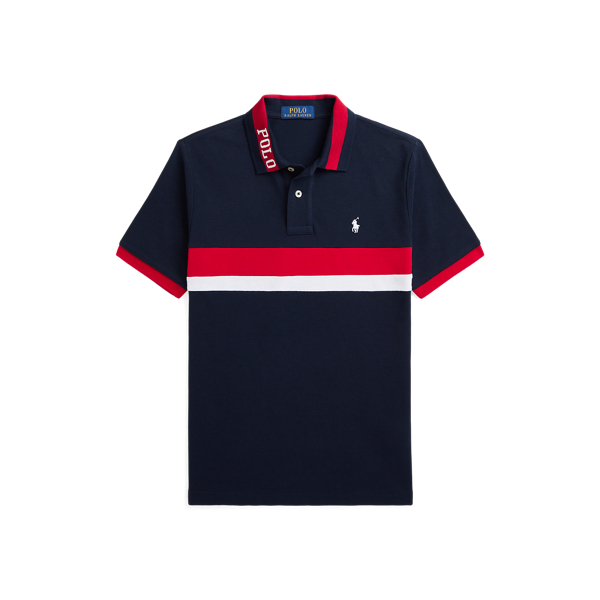 Ralph Lauren ストライプ コットン メッシュ ポロシャツ ストライプド コットン メッシュ ポロシャツ | ラルフ ローレン