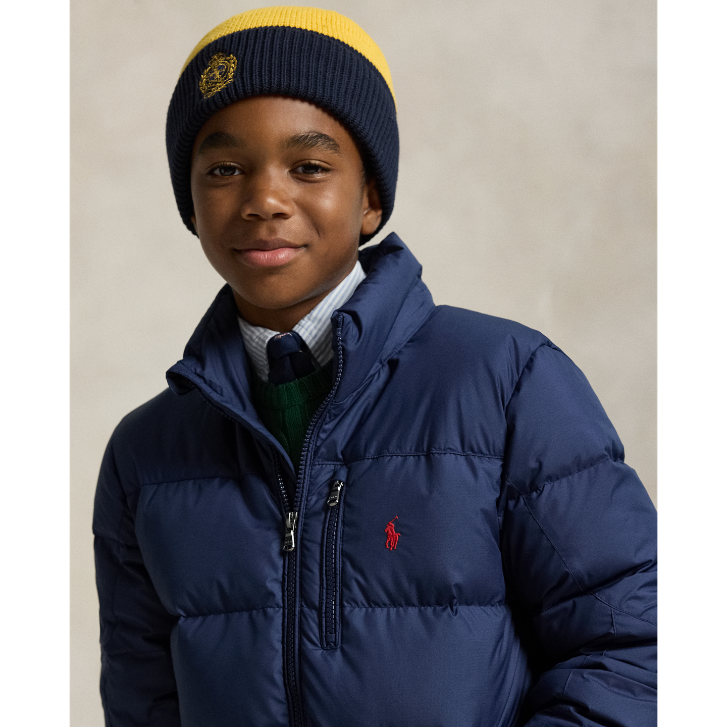Детская куртка Ralph Lauren The Gorham Down Hooded, цвет: Тёмно-синий — фото 3