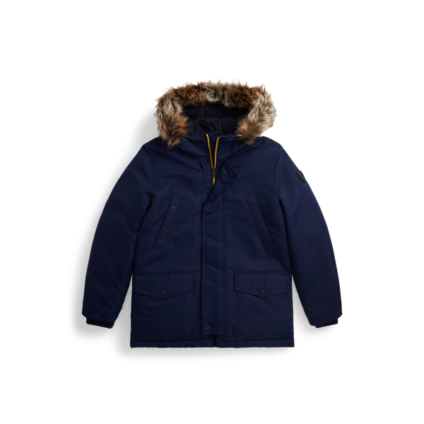 Parka en duvet avec fausse fourrure