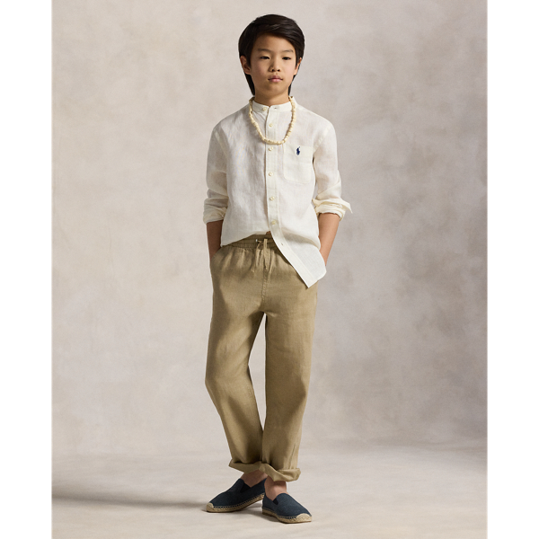 Surrey Tan Linen Drawstring Trouser Boys 6-14 Years 1