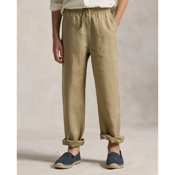 Surrey Tan Linen Drawstring Trousers Boys 6-14 Years 4
