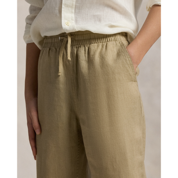 Surrey Tan Linen Drawstring Trousers Boys 6-14 Years 5
