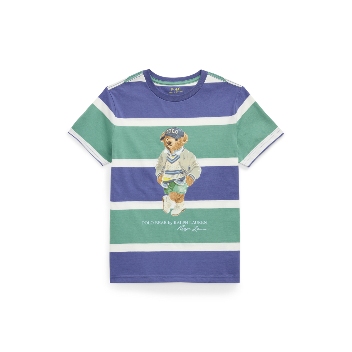 Polo Ralph Lauren ベアストライプTシャツ Polo ベア ストライプド コットン ジャージー Tシャツ | ラルフ