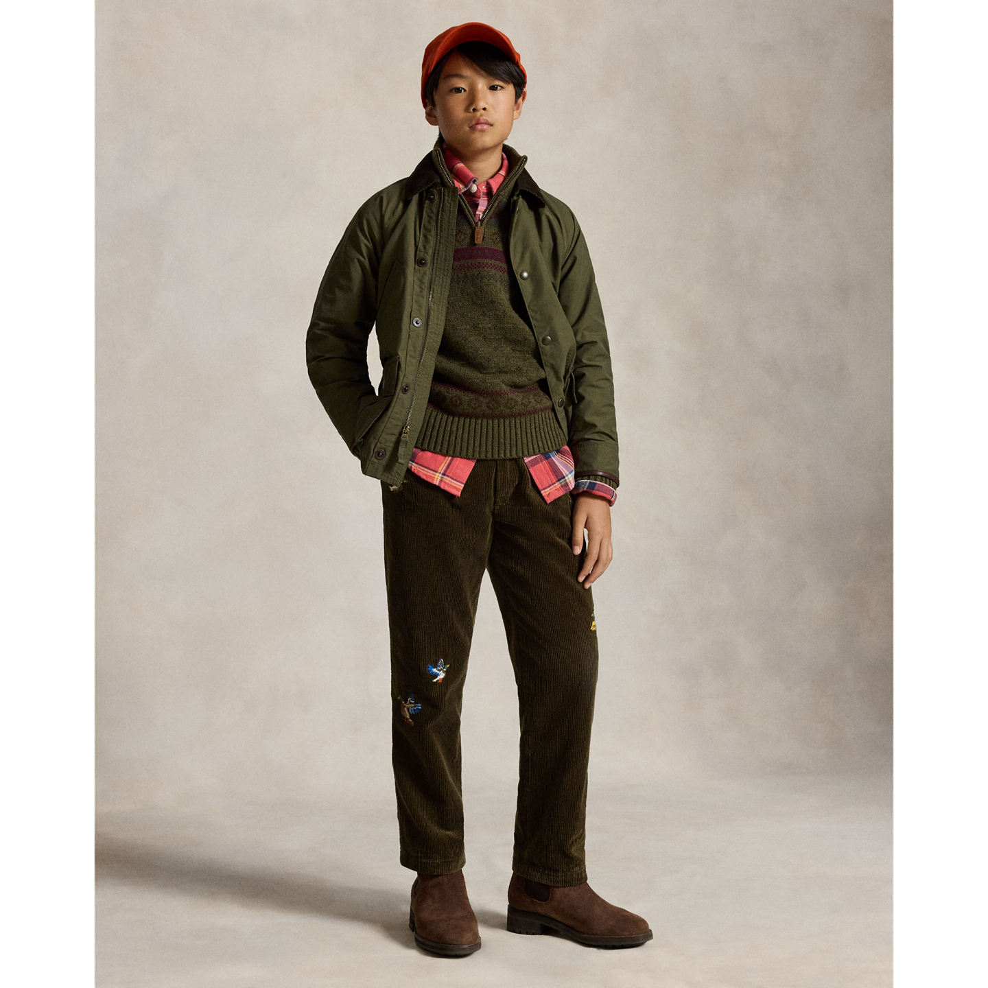Детская куртка Ralph Lauren Cotton-Blend Field, цвет: Оливковый — фото 2