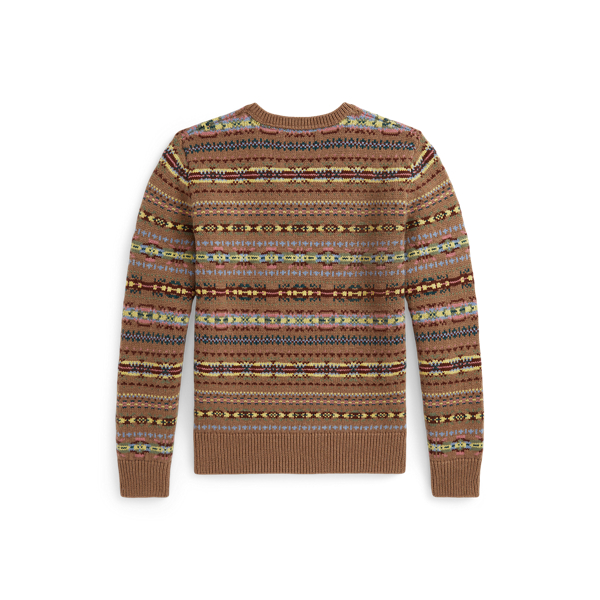 Fair Isle Wool-Cotton V-Neck Sweater