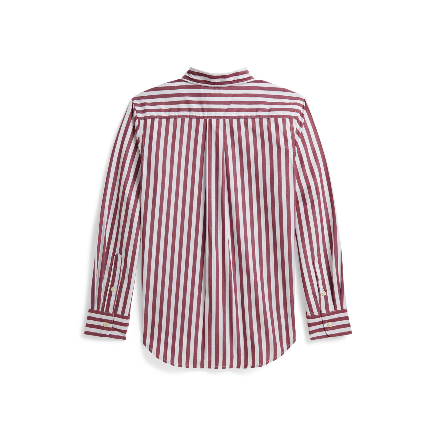 Детская рубашка Ralph Lauren Striped Cotton Poplin, цвет: Бордовый белый — фото 1