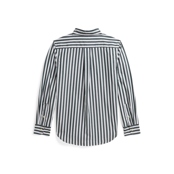 Green/White Striped Cotton Poplin Shirt Boys 8-20 2