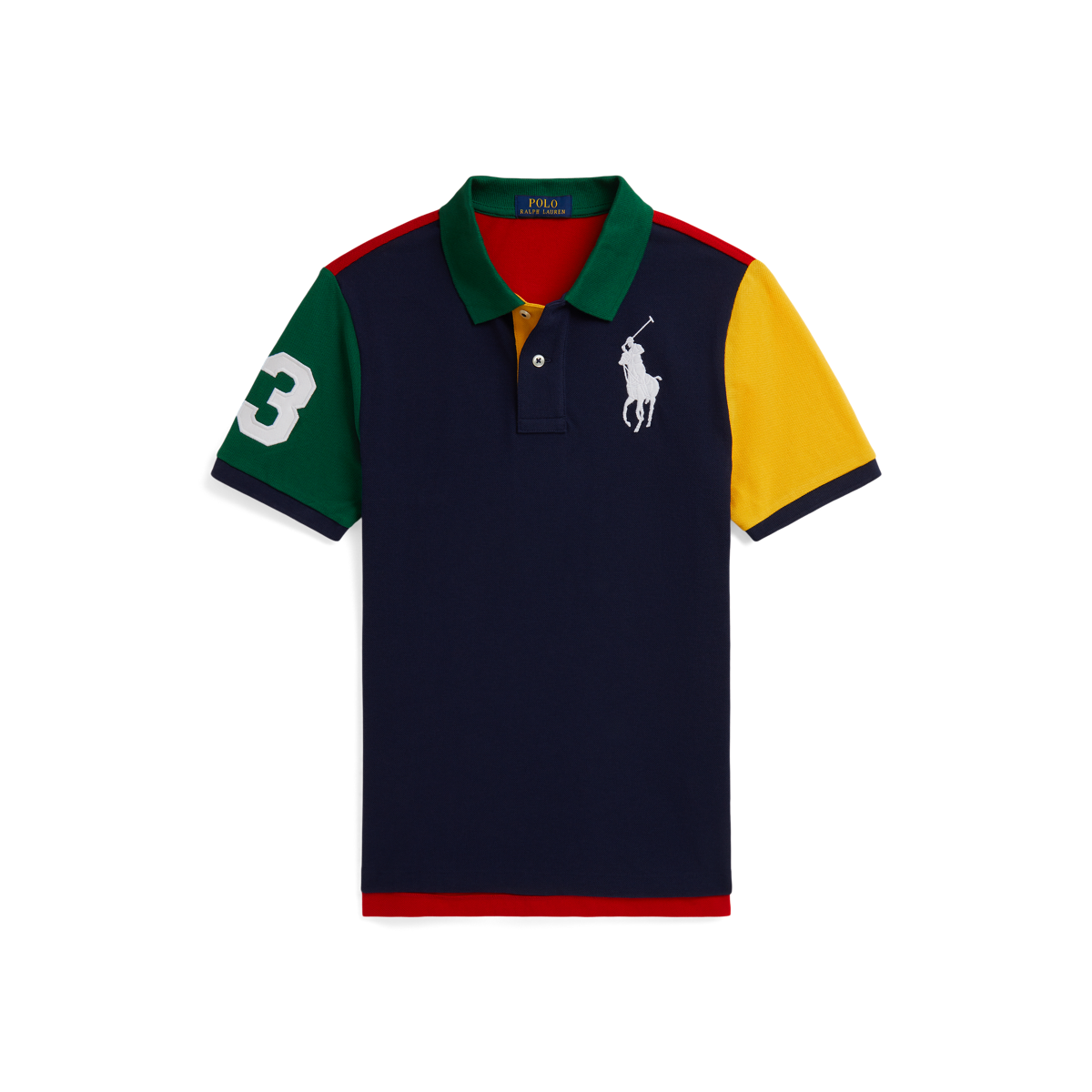 Big Pony Color-Blocked Mesh Polo Shirt