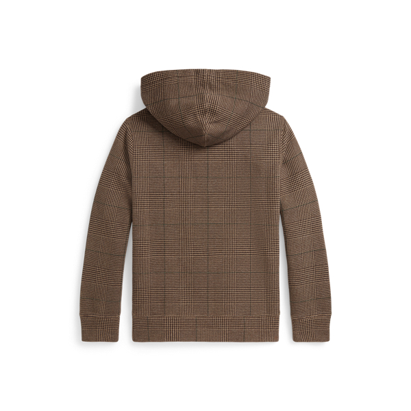 Glen Plaid–Print Fleece Hoodie