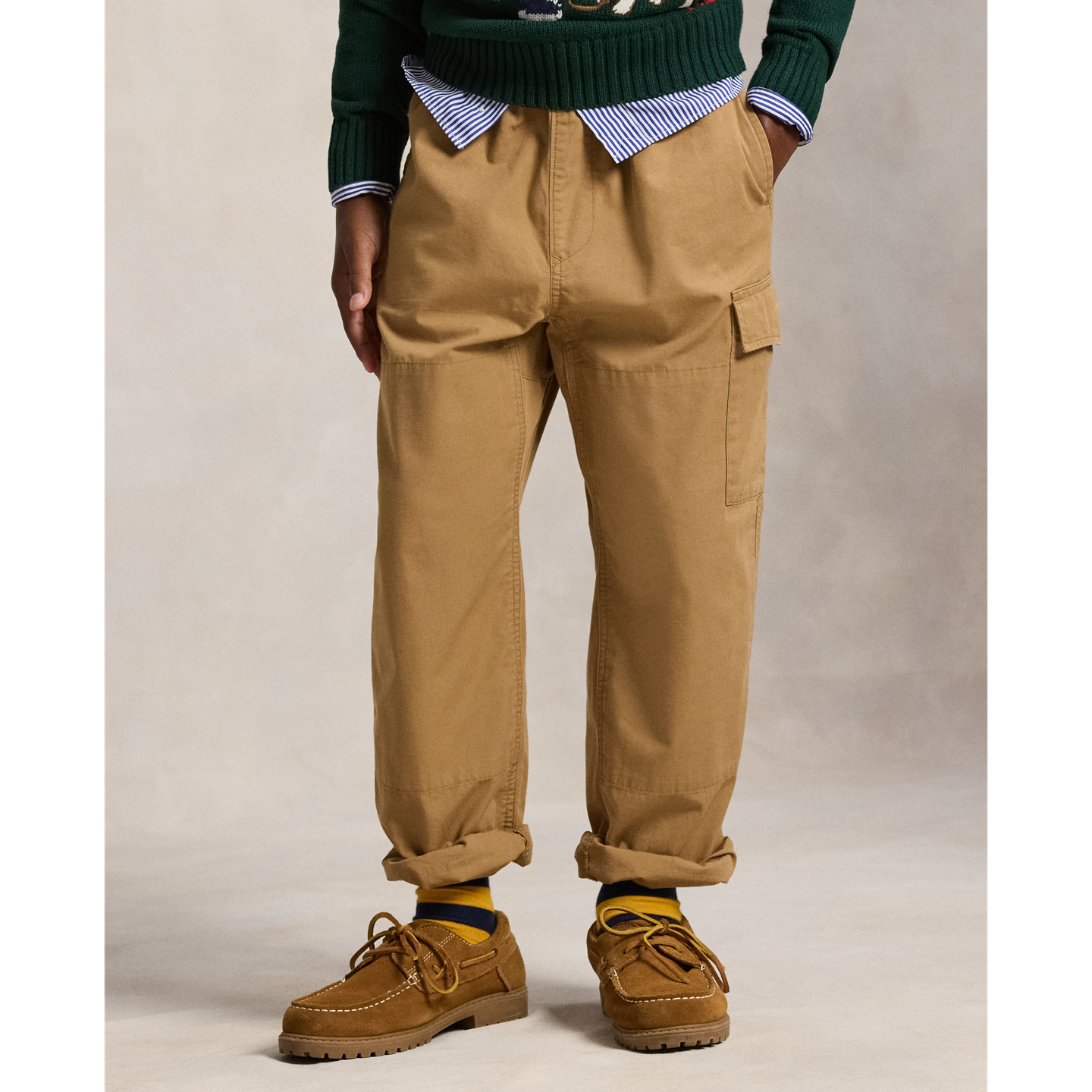 Детские брюки Ralph Lauren Cotton Canvas Cargo, цвет: Рыжевато-коричневый — фото 2