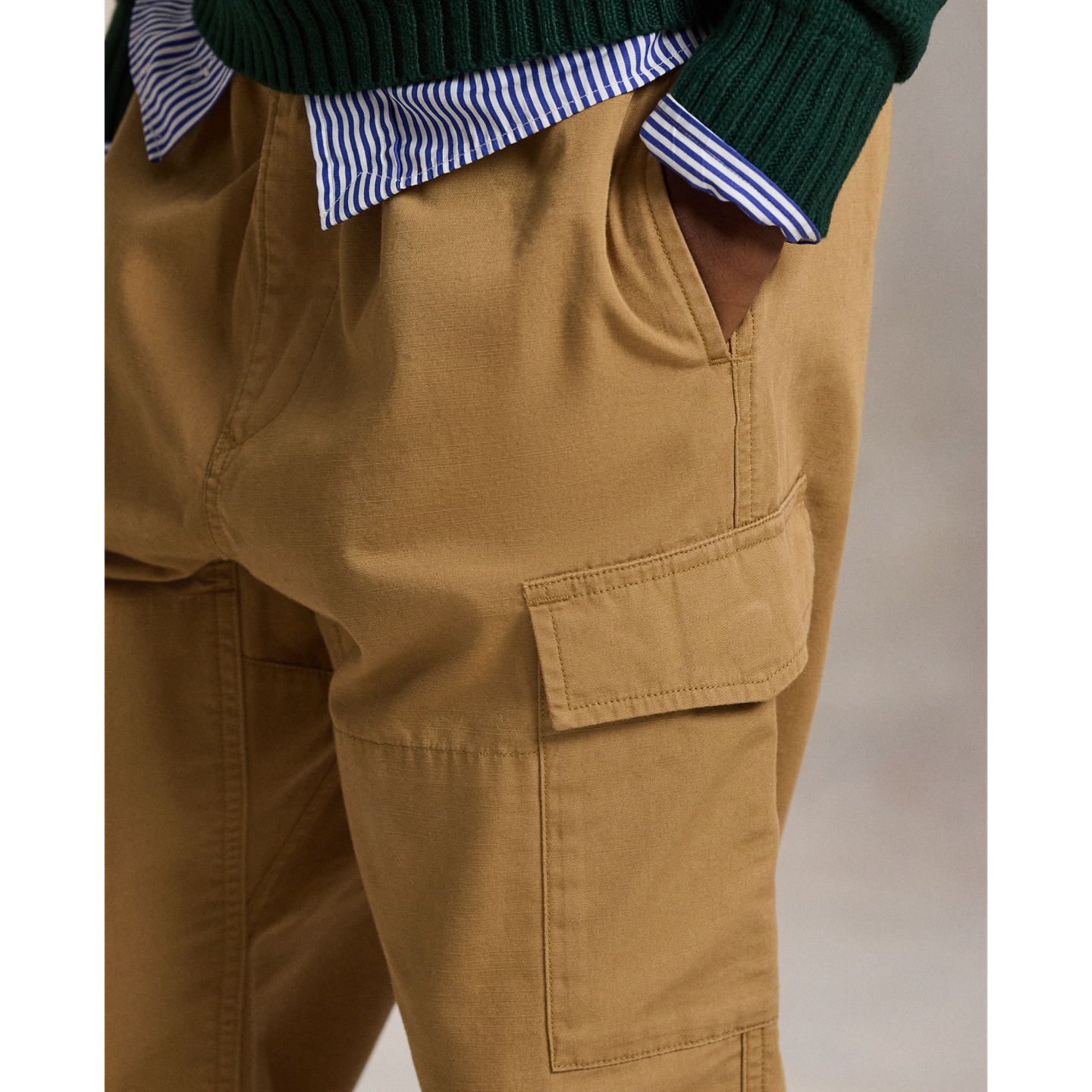 Детские брюки Ralph Lauren Cotton Canvas Cargo, цвет: Рыжевато-коричневый — фото 3