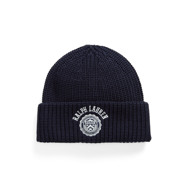 Bonnet brodé à écusson en coton