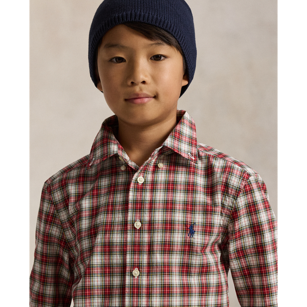 Plaid Cotton Poplin Shirt