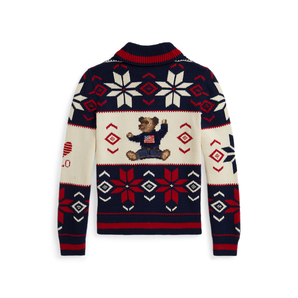Polo Bear Cotton Zip Cardigan