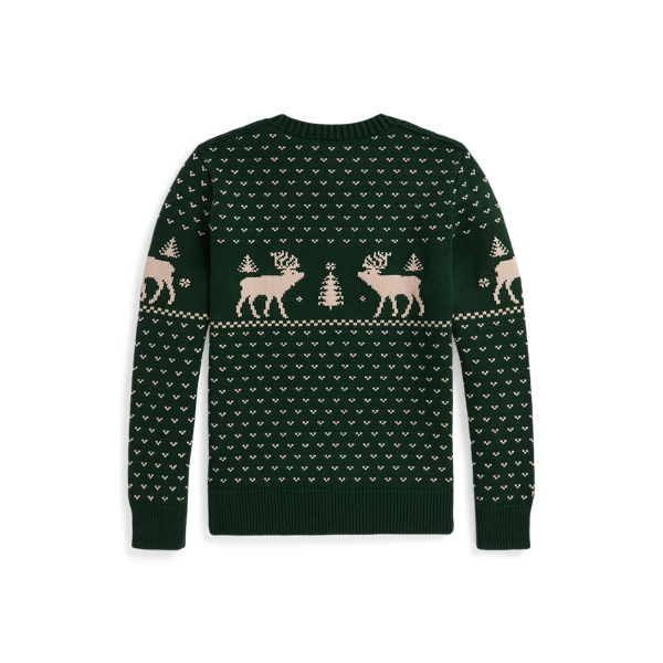 Reindeer-Intarsia Cotton-Blend Sweater