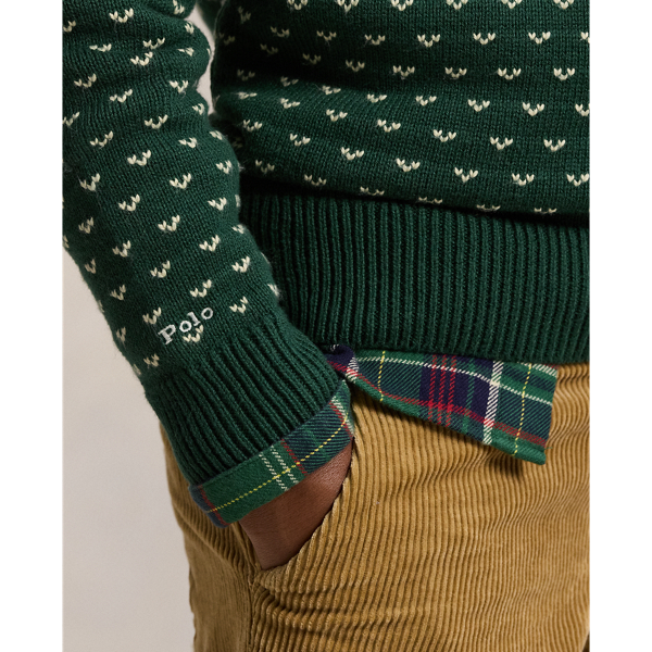 Reindeer-Intarsia Cotton-Blend Sweater