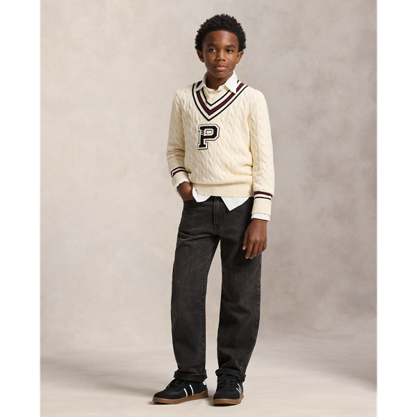 Cotton Cricket Letter Sweater