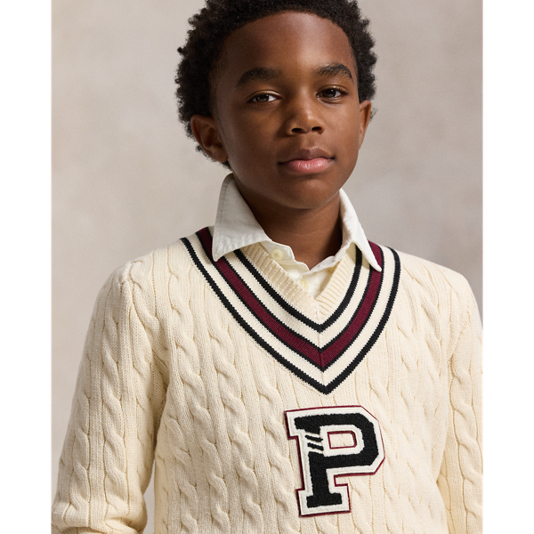 Cotton Cricket Letter Sweater