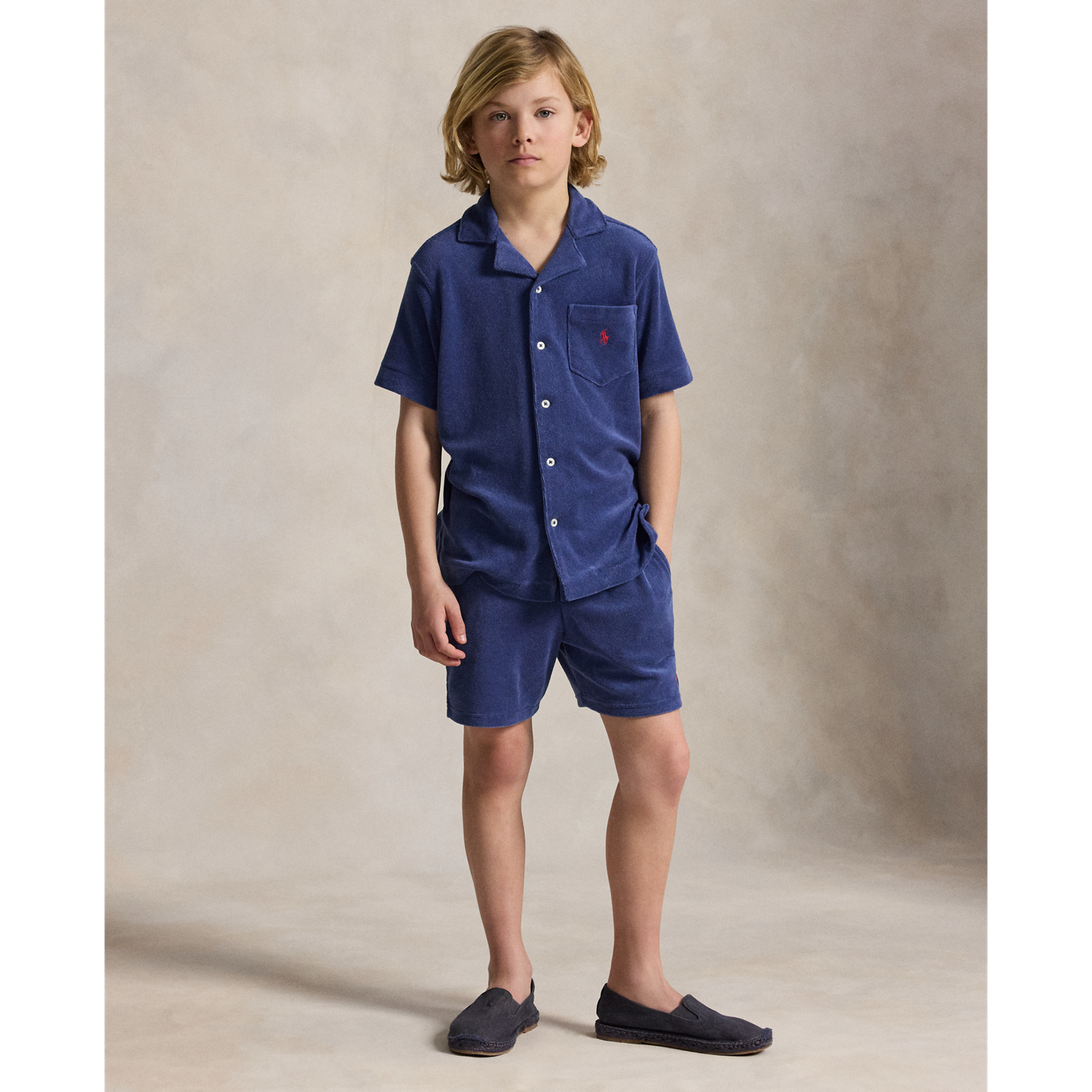 Детская рубашка Ralph Lauren Terry Camp, цвет: Светлый тёмно-синий — фото 2