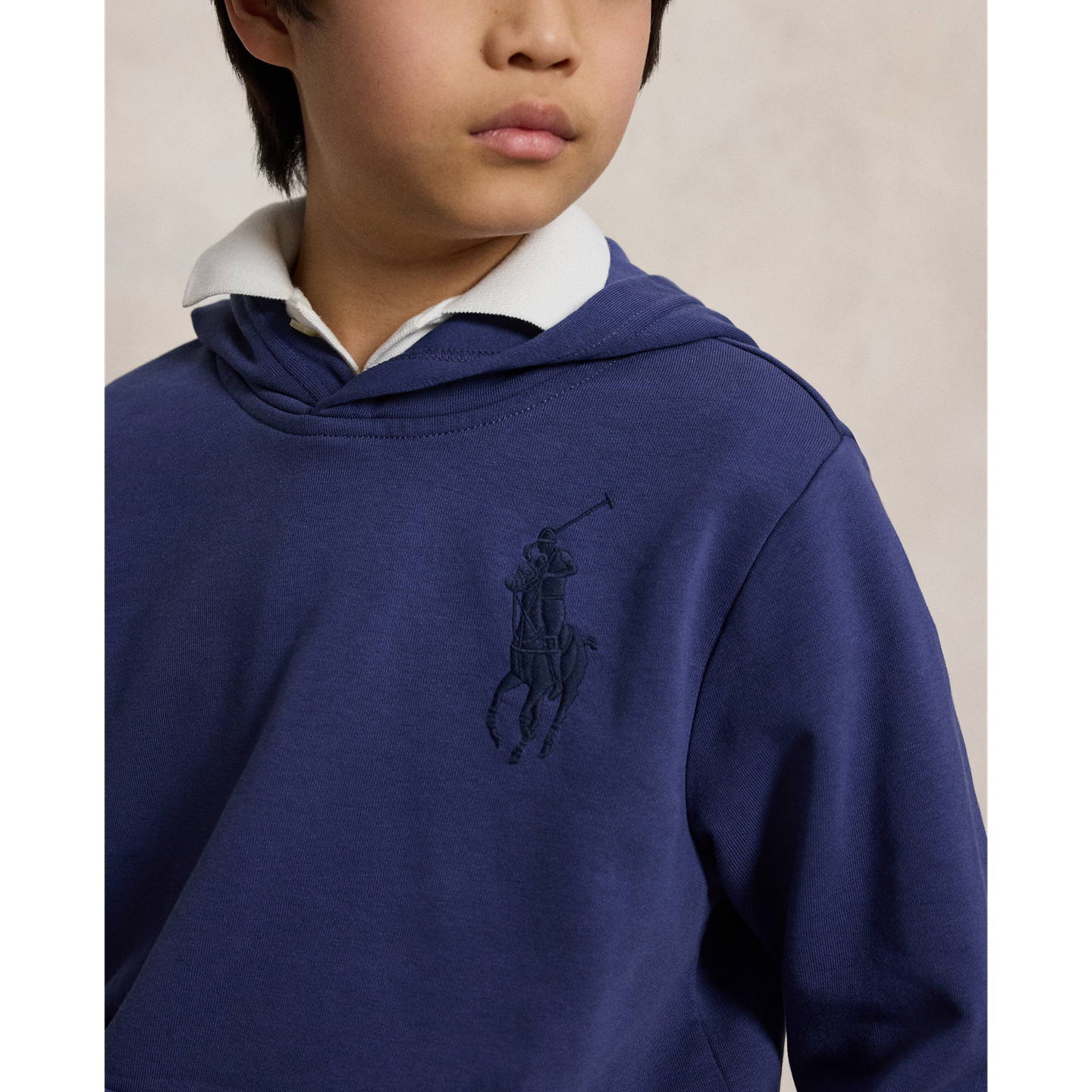 Детское худи Ralph Lauren Big Pony French Terry, цвет: Светлый тёмно-синий — фото 3