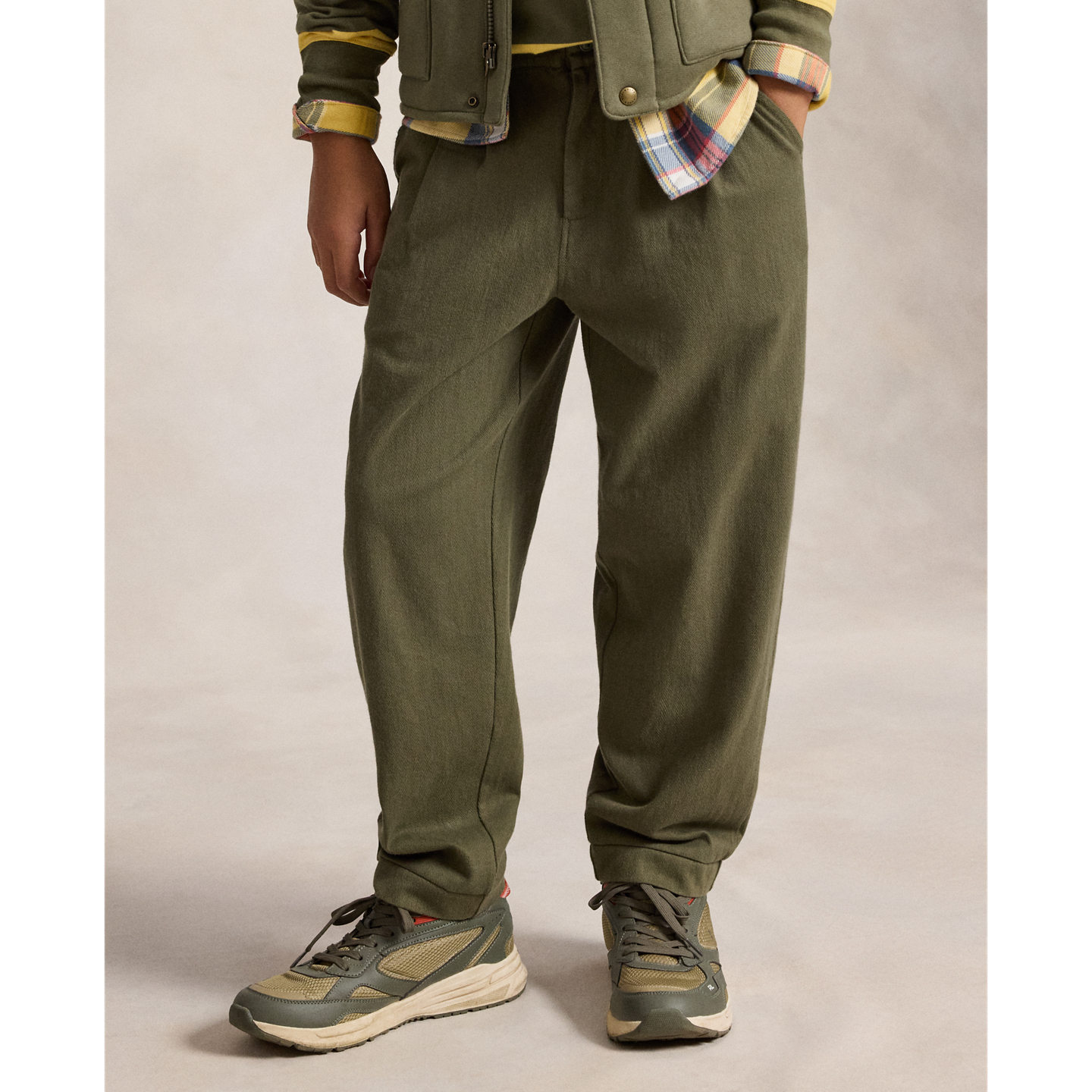 Детские брюки Ralph Lauren Knit Herringbone, цвет: Оливковый — фото 2