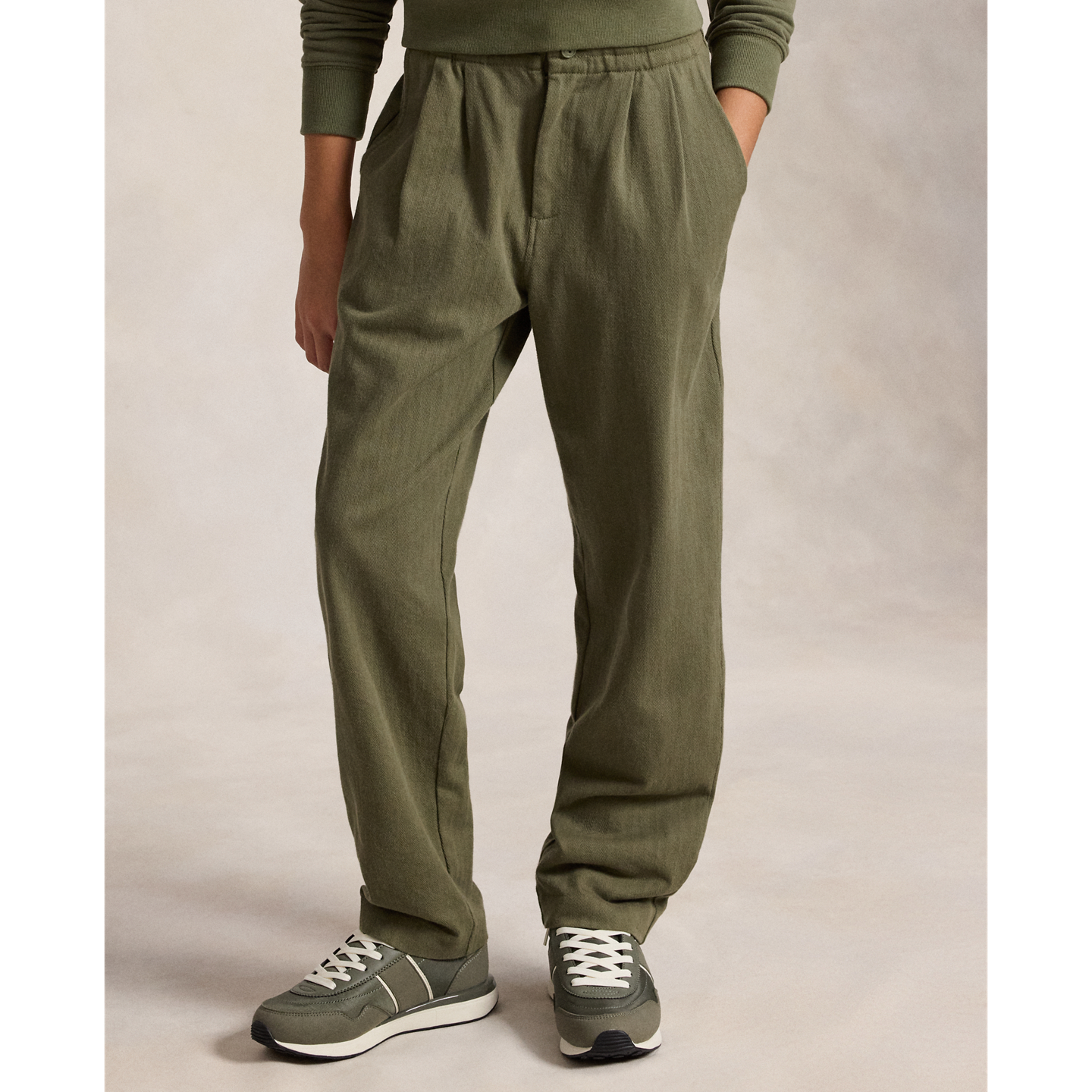 Детские брюки Ralph Lauren Knit Herringbone, цвет: Оливковый — фото 3