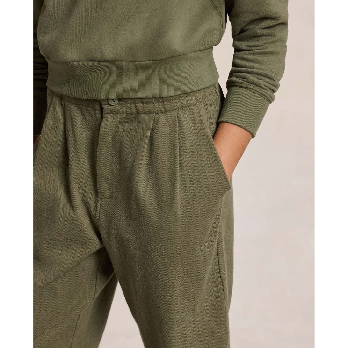 Детские брюки Ralph Lauren Knit Herringbone, цвет: Оливковый — фото 5