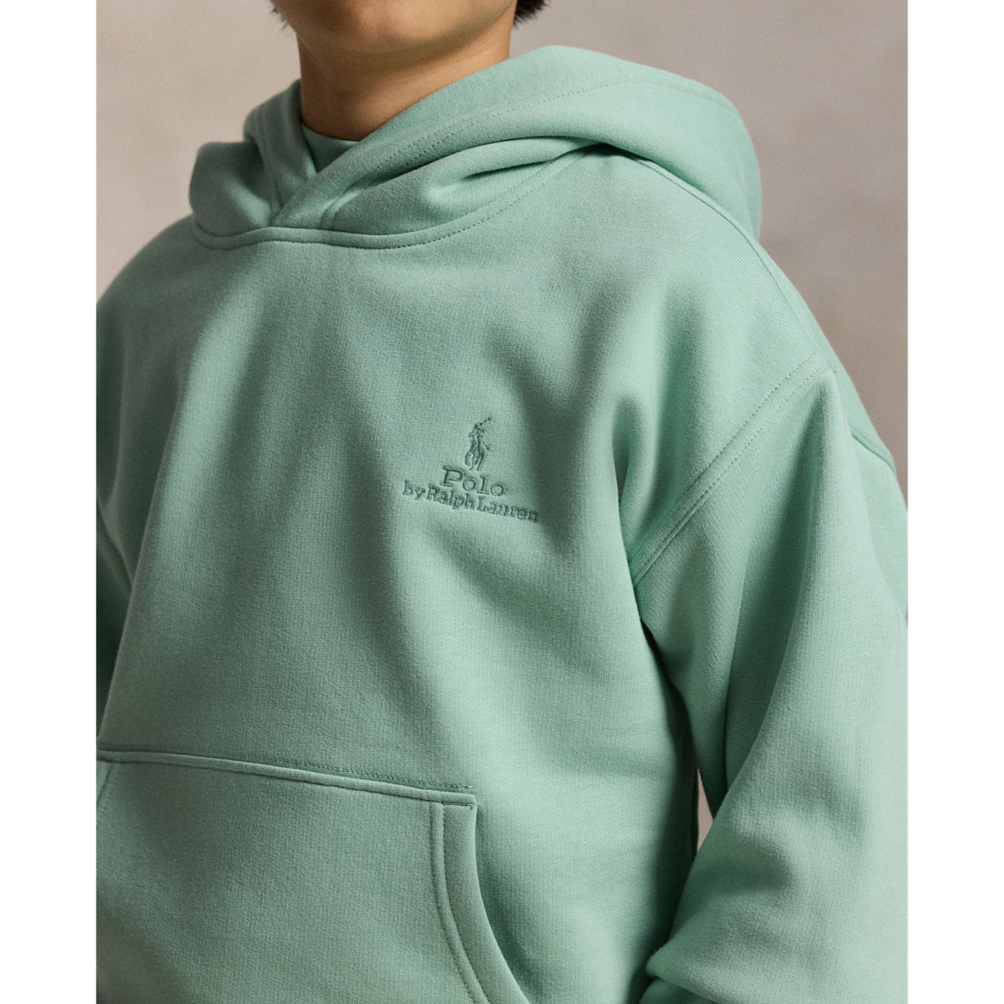 Детское худи Ralph Lauren Big Fit Logo Fleece, цвет: Celadon — фото 3