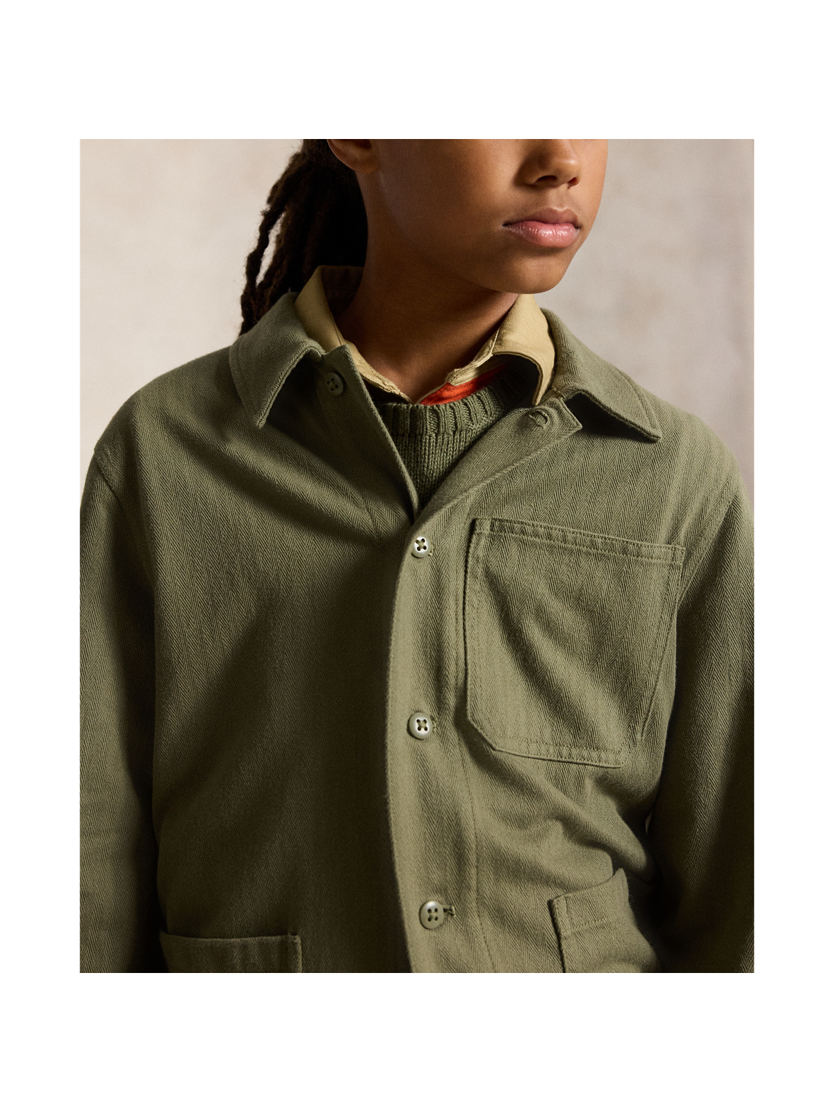 Детские куртки Ralph Lauren Knit Herringbone Utility Jacket — фото 2