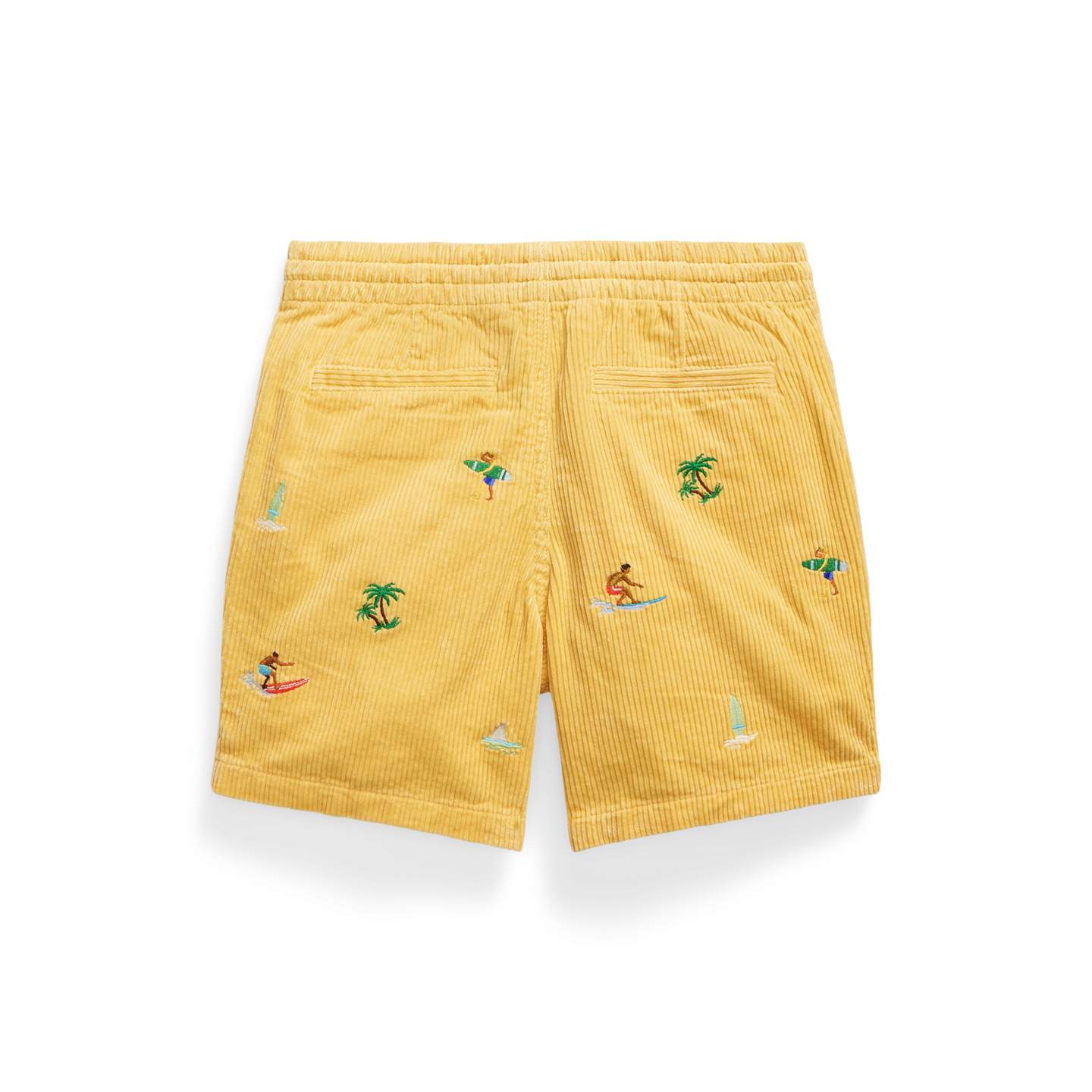 Детские шорты Ralph Lauren Polo Prepster Embroidered Corduroy, цвет: Пляжный жёлтый — фото 1