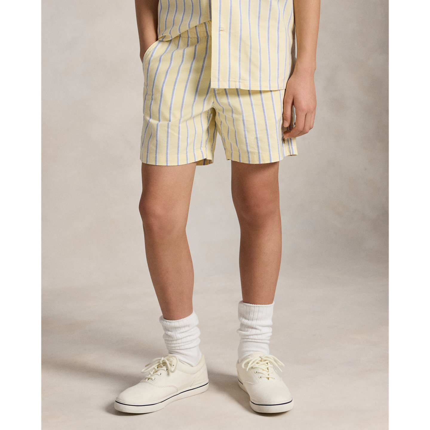 Детские шорты Ralph Lauren Polo Prepster Striped Oxford Short, цвет: Жёлтый синий разноцветный — фото 2