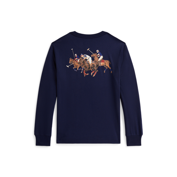 Triple-Pony Cotton Long-Sleeve Tee