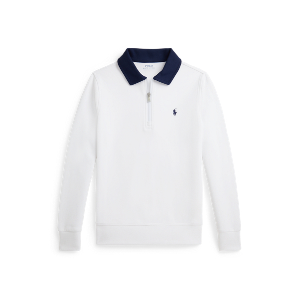 White Double-Knit Collared Sweatshirt Boys 6-14 Years 1