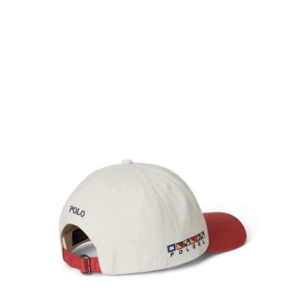 Deckwash White/Red Polo Bear Cotton Chino Ball Cap Boys 2