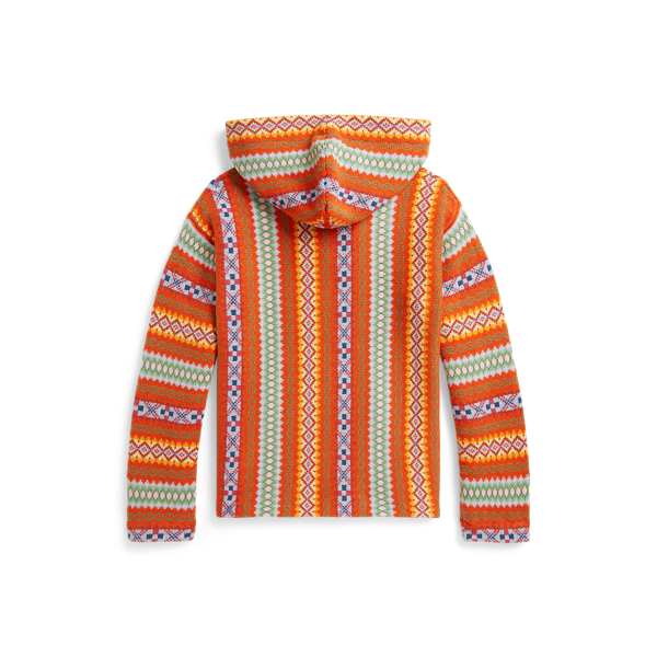Orange Multi Patterned Cotton Hooded Sweater Boys 8-20 2
