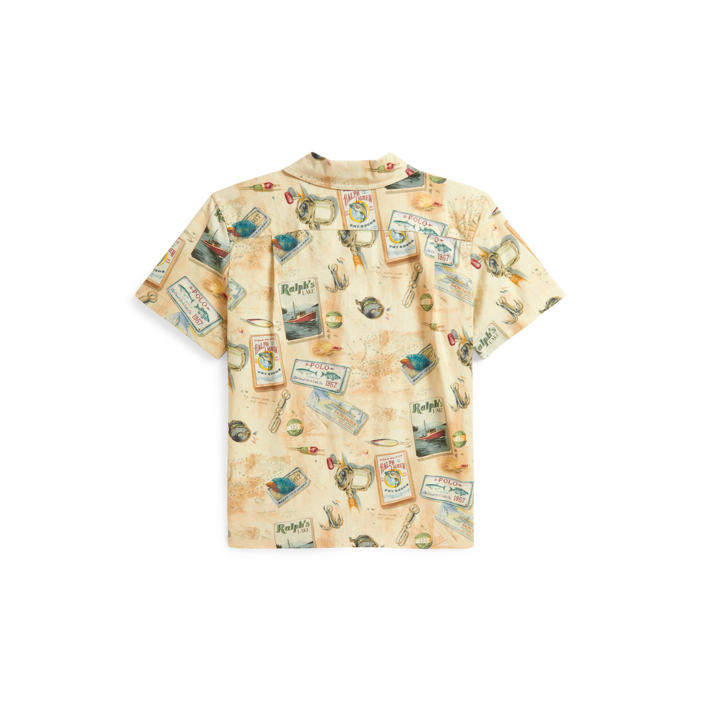 Детская рубашка Ralph Lauren Fishing-Print Stretch Chino Camp, цвет: С принтом — фото 1
