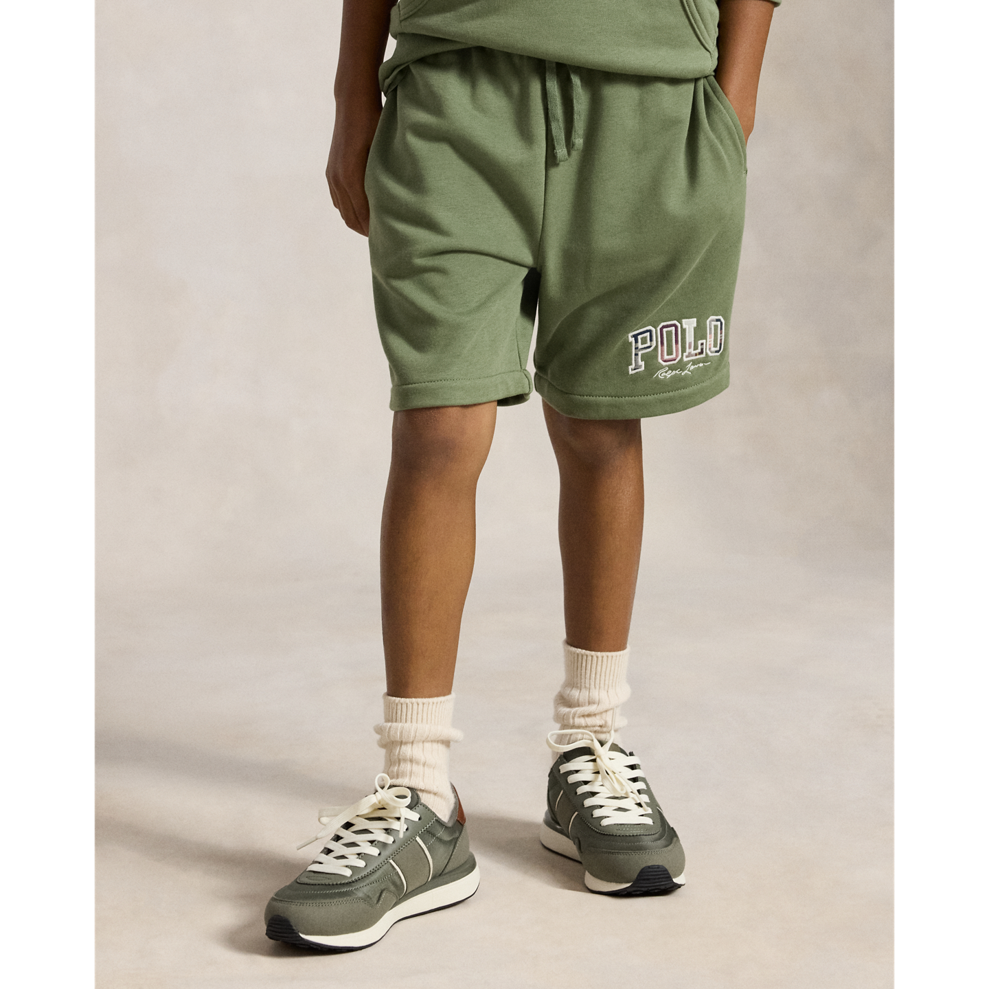 Шорты Ralph Lauren Madras-Logo French Terry Short, цвет: Зелёный — фото 2