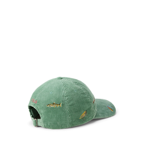 Ralph Lauren Fish-Embroidered Corduroy Ball Cap