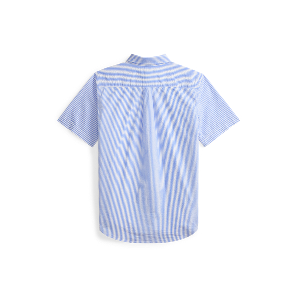 Blue/White Striped Cotton Seersucker Shirt Boys 8-18 2