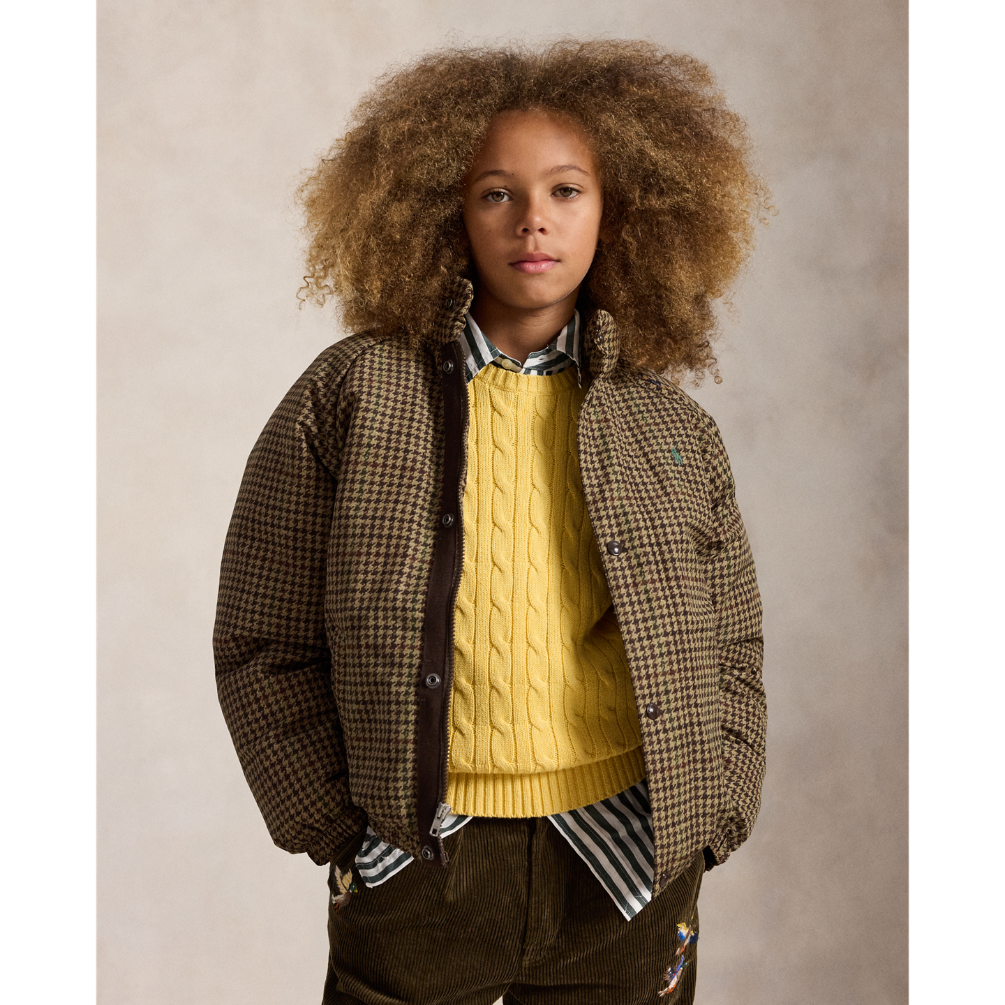 Детская куртка Ralph Lauren Tweed-Print Down, цвет: С принтом — фото 2